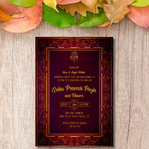 Indian Hindu Housewarming Griha Pravesh Einladung