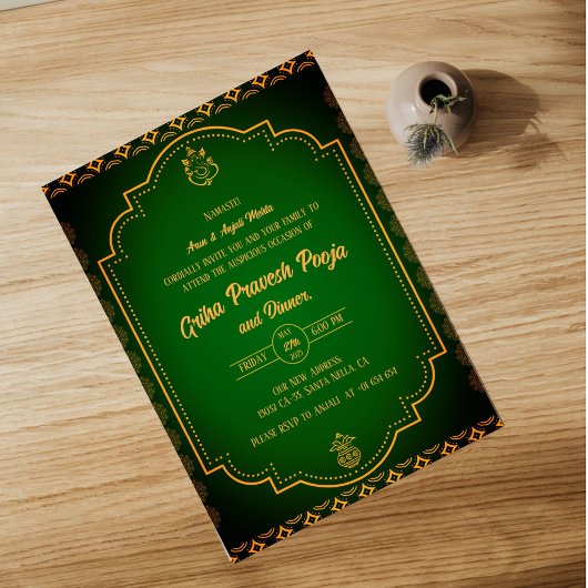 Indian Hindu Housewarming Griha Pravesh Einladung