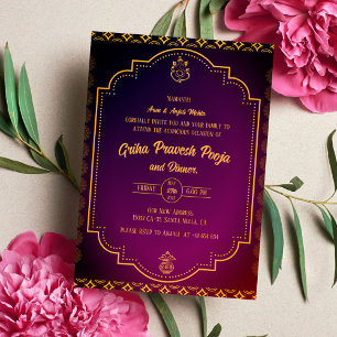 Indian Hindu Housewarming Griha Pravesh Einladung