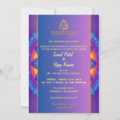 Indian Hindu Lila Pink Chakra Ganesha Wedding Einladung (Vorderseite)