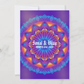 Indian Hindu Lila Pink Chakra Ganesha Wedding Einladung (Rückseite)