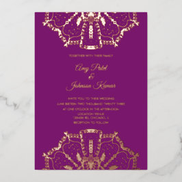 Indian Hindu Mandala Wedding gepresst Folieneinladung