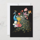Indian Hindu Peacock Floral Wedding Einladung (Rückseite)