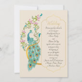 Indian Hindu Peacock Wedding Einladung (Vorderseite)
