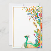 Indian Hindu Peacock Wedding Einladung (Rückseite)