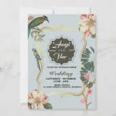 Indian Hindu Peacock Wedding Einladung (Vorderseite)