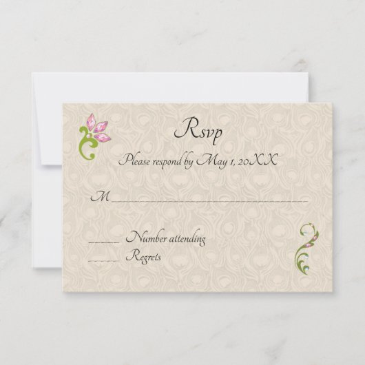 Indian Hindu Peacock Wedding Invasion uAwg RSVP Karte (Vorderseite)