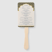 Indian Hindu Saptapadi Gold Wedding Program Fächer (Vorderseite)