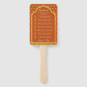 Indian Hindu Saptapadi Wedding Program Fan Fächer (Rückseite)