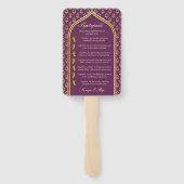 Indian Hindu Saptapadi Wedding Program Fan Fächer (Rückseite)