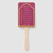 Indian Hindu Saptapadi Wedding Program Fan Fächer (Rückseite)
