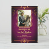 Indian Hindu Verlobung Zeremonie Couple Picture Einladung (Stehend Vorderseite)