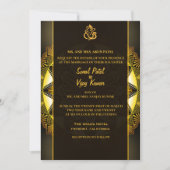 Indian Hindu Wedding Chakra Design Black Gold Einladung (Vorderseite)