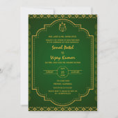 Indian Hindu Wedding Custom Foto Ganesha Logo Einladung (Vorderseite)
