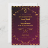 Indian Hindu Wedding Custom Foto Ganesha Logo Einladung (Vorderseite)