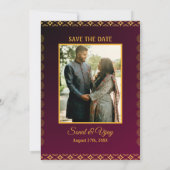 Indian Hindu Wedding Custom Foto Ganesha Logo Einladung (Rückseite)