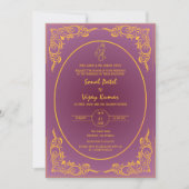 Indian Hindu Wedding Custom Foto Ganesha Logo Einladung (Vorderseite)