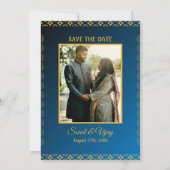 Indian Hindu Wedding Custom Foto Ganesha Logo Einladung (Rückseite)