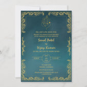 Indian Hindu Wedding Custom Foto Ganesha Logo Einladung (Vorderseite)