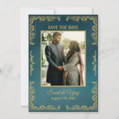 Indian Hindu Wedding Custom Foto Ganesha Logo Einladung (Rückseite)