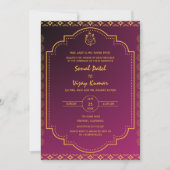 Indian Hindu Wedding Custom Foto Ganesha Logo Einladung (Vorderseite)