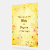 Indian Hindu Wedding Floral Welcome Acrylic Signs Acrylschild (Winkel)
