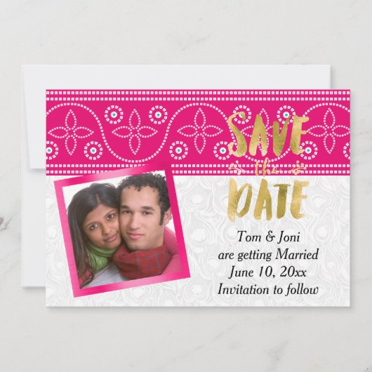 Indian Hindu Wedding Foto Save the Date (Vorderseite)