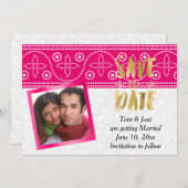Indian Hindu Wedding Foto Save the Date (Vorne/Hinten)