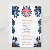 Indian Hindu Wedding Ganesha Blue Peacock Einladung (Vorderseite)
