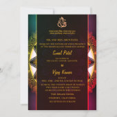 Indian Hindu Wedding Ganesha & Chakra Einladung (Vorderseite)