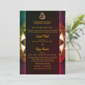 Indian Hindu Wedding Ganesha & Chakra Einladung (Stehend Vorderseite)