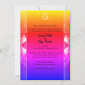 Indian Hindu Wedding Ganesha & Chakra Rainbow Einladung (Vorderseite)
