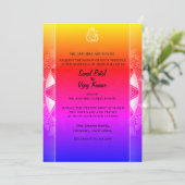 Indian Hindu Wedding Ganesha & Chakra Rainbow Einladung (Stehend Vorderseite)