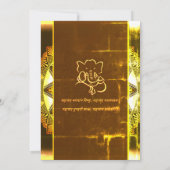 Indian Hindu Wedding Ganesha & Chakra Rainbow Einladung (Rückseite)