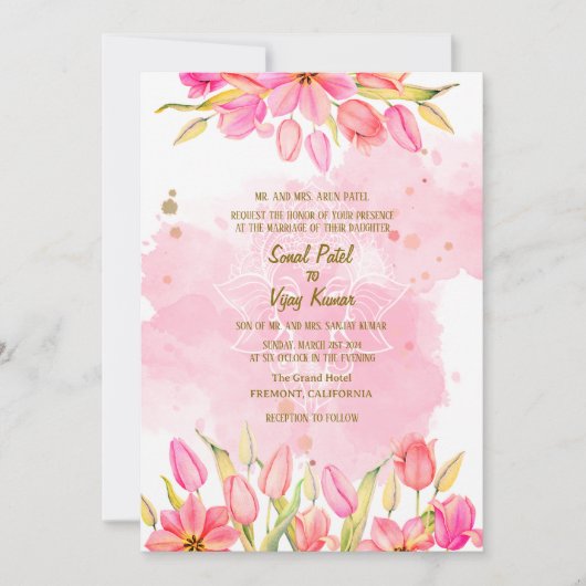 Indian Hindu Wedding Ganesha Einladung (Vorderseite)