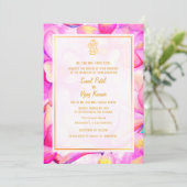 Indian Hindu Wedding Ganesha Einladung (Stehend Vorderseite)