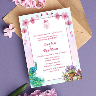 Indian Hindu Wedding Ganesha Einladung