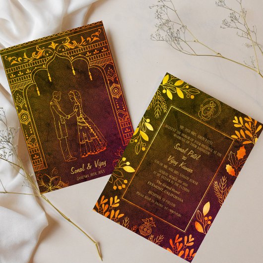 Indian Hindu Wedding Ganesha Einladung