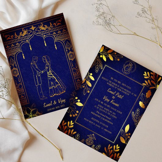 Indian Hindu Wedding Ganesha Einladung