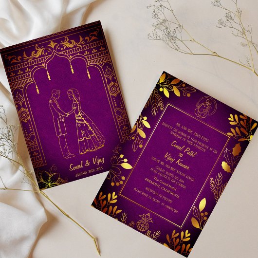 Indian Hindu Wedding Ganesha Einladung