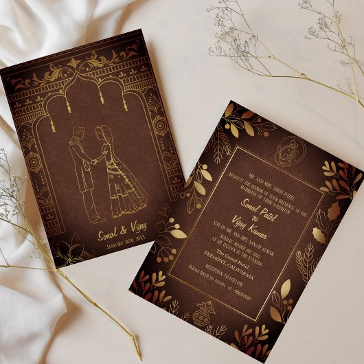 Indian Hindu Wedding Ganesha Einladung