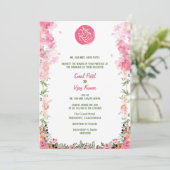Indian Hindu Wedding Ganesha Floral Einladung (Stehend Vorderseite)