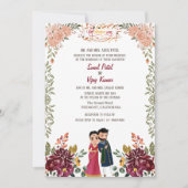 Indian Hindu Wedding Ganesha Floral Einladung (Vorderseite)