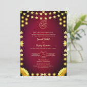 Indian Hindu Wedding Ganesha Logo Einladung (Stehend Vorderseite)