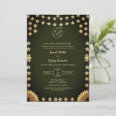 Indian Hindu Wedding Ganesha Logo Einladung (Stehend Vorderseite)