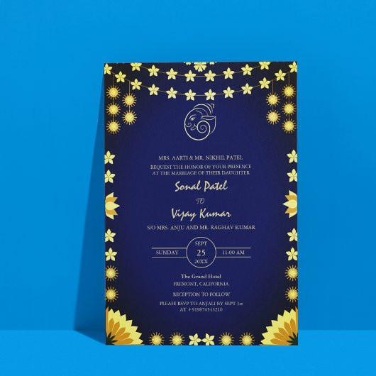 Indian Hindu Wedding Ganesha Logo Einladung