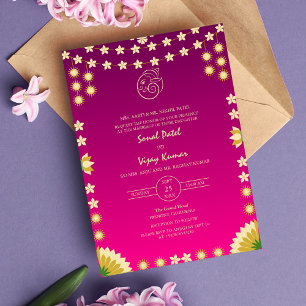 Indian Hindu Wedding Ganesha Logo Einladung