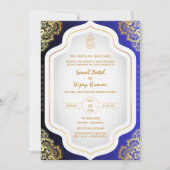 Indian Hindu Wedding Ganesha Logo Golden Elements Einladung (Vorderseite)