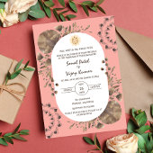 Indian Hindu Wedding Ganesha Logo Rustikales Blatt Einladung