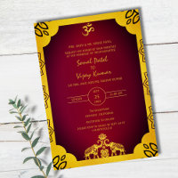 Indian Hindu Wedding Golden Elements Om